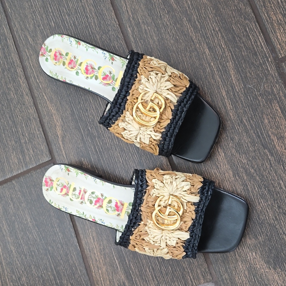 Jolie raffia woven sandals